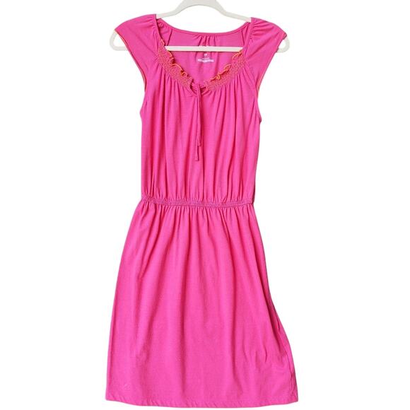 Old Navy Womens Small Cotton Blend Pink Elastic Waist Sleeveless Blouson Dress - Picture 1 of 4